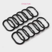 Кольца для штор Доляна, в ванную, пластик, 12 шт, 5,9&times;3,9 см, цвет чёрный