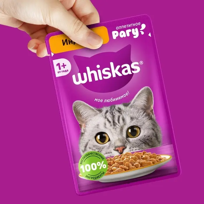 Влажный корм Whiskas для кошек, рагу индейка, 75г