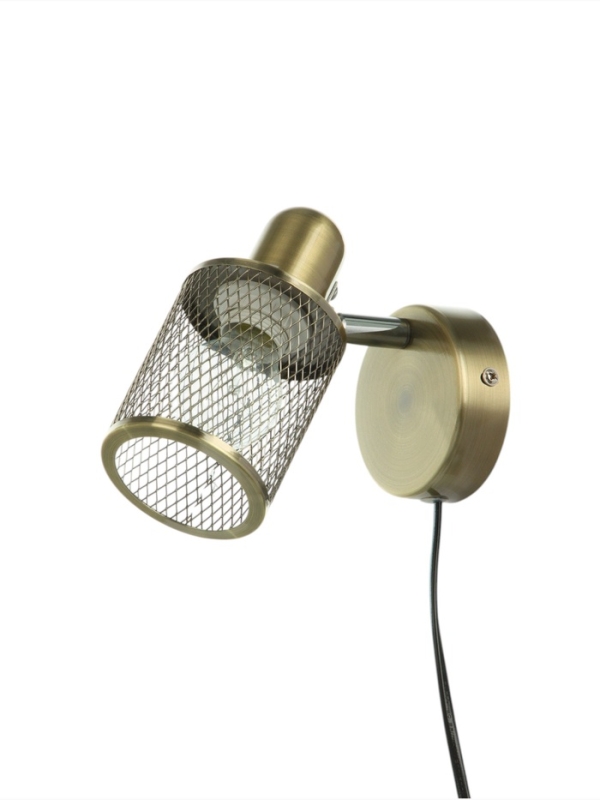 Бра с проводом "Селден" 1хЕ27 40Вт бронза 14х8х12 см