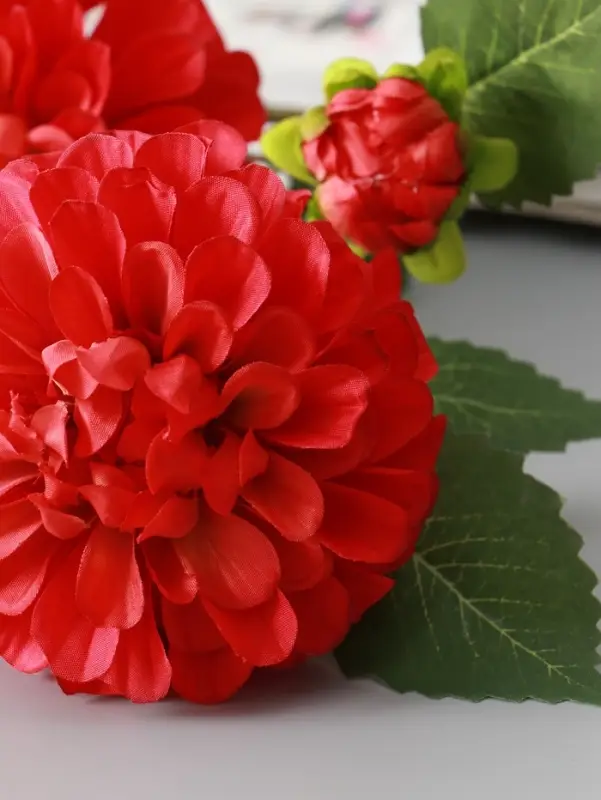 Цветы искусственные &laquo;Хризантема Бранхил черри&raquo;, d=9 см, h=49 см, красные