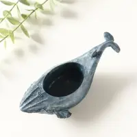 Подставка для мелочей "Кит" 6х14х5 см, гипс, серо-голубой