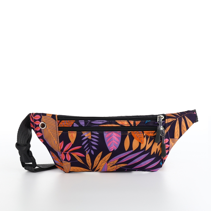Поясная сумка на молнии, 2 наружных кармана, цвет разноцветный Поясная сумка на молнии, 2 наружных кармана, цвет разноцветный