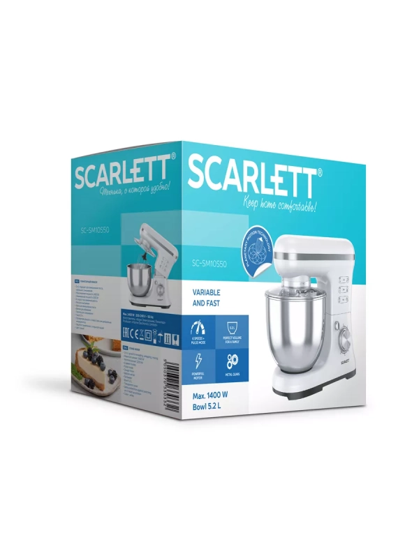 Планетарный миксер SC-SM10S50, 6 скоростей