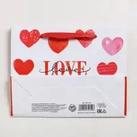 Пакет подарочный ламинированный, упаковка, LOVE, S 15 х 12 х 5.5 см