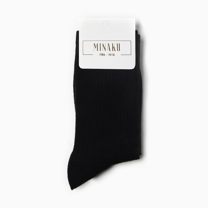 Носки женские длинные MINAKU, цв. черный, р-р 36-39