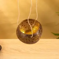 Подсвечник подвесной из кокоса, 8-12 см, коричневый