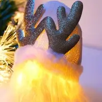 Фигура текстиль &laquo;Гном белая шапочка&raquo; 33 см, 1 LED, от батареек AG13&times;3, свечение тёплое белое