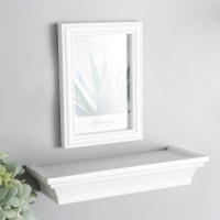 Фоторамка пластик 10х15 см с полкой "Оливия" белая 26х15 см