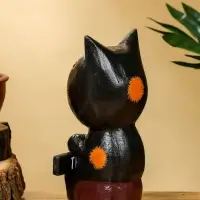 Сувенир "Кот с табличкой WELCOME" дерево 10х7х16 см, цв. чёрно-рыжий