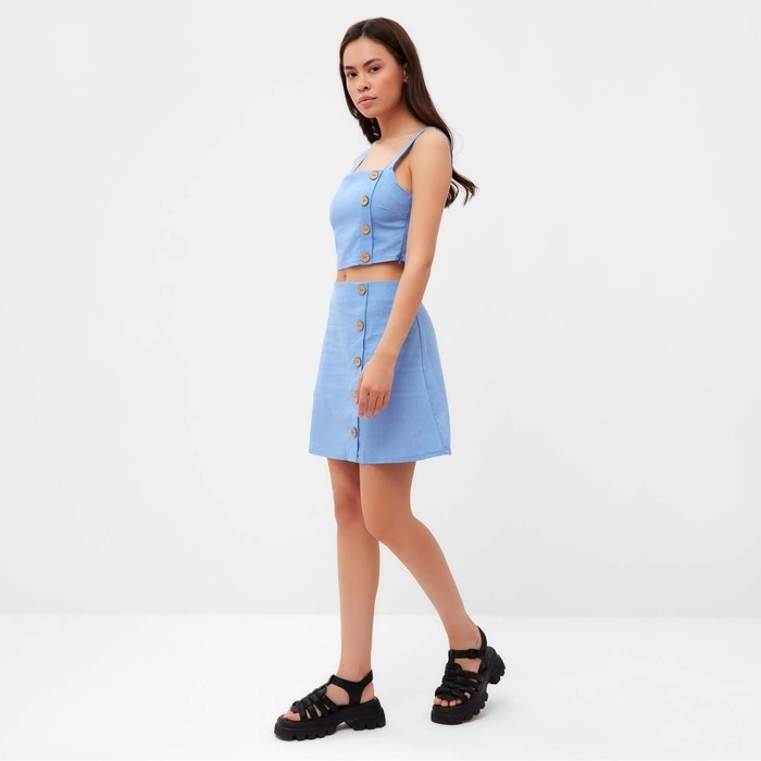 Костюм женский (юбка и топ) MIST Summer time, голубой, р. 48 Костюм женский (юбка и топ) MIST Summer time, голубой, р. 48