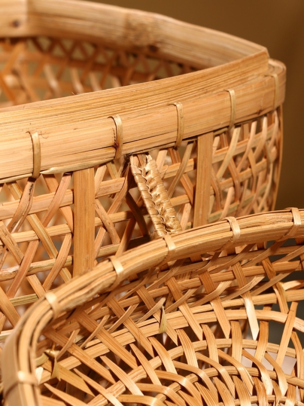 Корзина плетёная "Баскет" бамбук 24х24х28 см, светлая