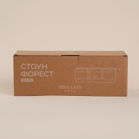 Набор банок керамических для сыпучих продуктов на подставке SL Home &laquo;Стоун форест&raquo;, 4 предмета: 3 банки 220 мл, подставка