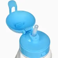 Поильник-непроливайка с трубочкой, 270 мл, Синий трактор