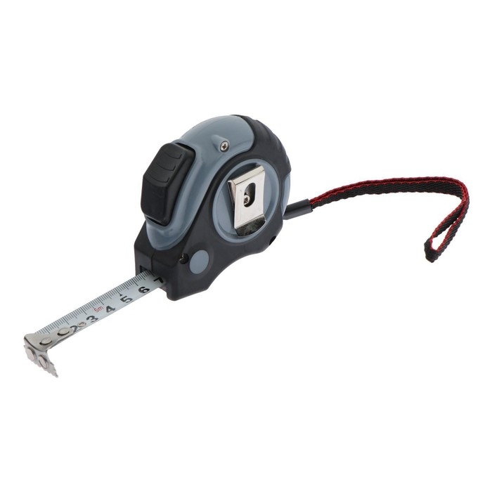 Рулетка ТУНДРА, двухкомпонентный корпус, автостоп, магнитный зацеп, 5 м &times; 19 мм