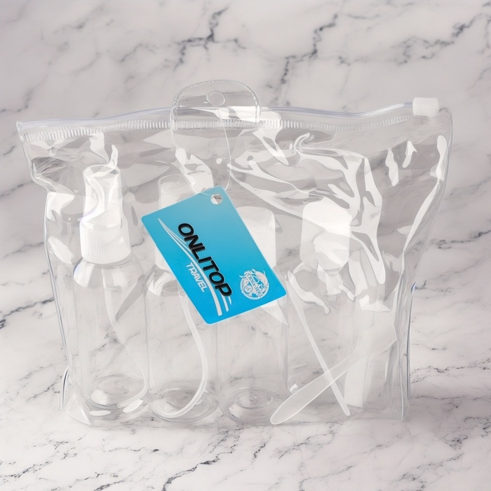 Набор для хранения, в чехле, 8 предметов, цвет белый/прозрачный Набор для хранения, в чехле, 8 предметов, цвет белый/прозрачный