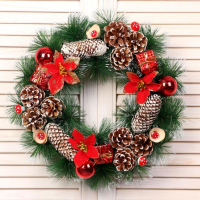 Венок новогодний d-40 см "Снежные шишечки с грибочками" Венок новогодний d-40 см "Снежные шишечки с грибочками"