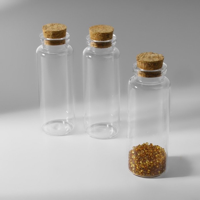 Баночки для хранения бисера, d = 3 &times; 8 см, 3 шт