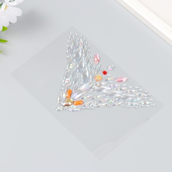 Наклейка пластик стразы "Украшение. Полёт" МИКС 15х12 см