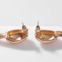 Серьги висячие &laquo;Стерео&raquo; овал, цвет золото