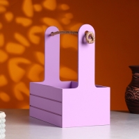 Ящик - кашпо деревянный 25х15х30 "Любимой Маме" Сиреневый Ящик - кашпо деревянный 25х15х30 "Любимой Маме" Сиреневый