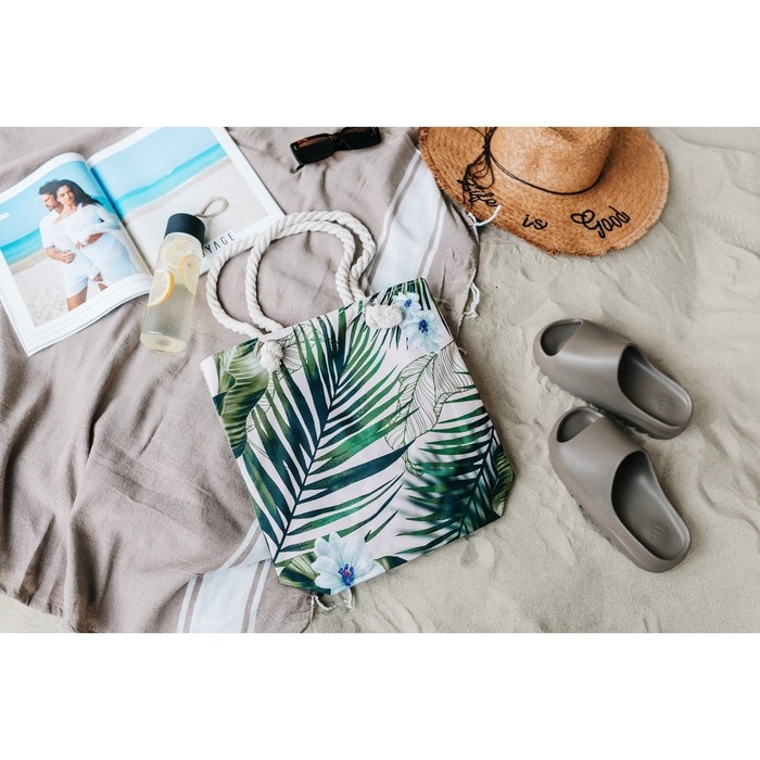 Сумка женская пляжная Сумка женская пляжная "Растение", 35х40 см