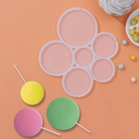 Форма для леденцов Доляна &laquo;Кругляши&raquo;, силикон, 17&times;15,5&times;0,7 см, 6 ячеек, цвет белый