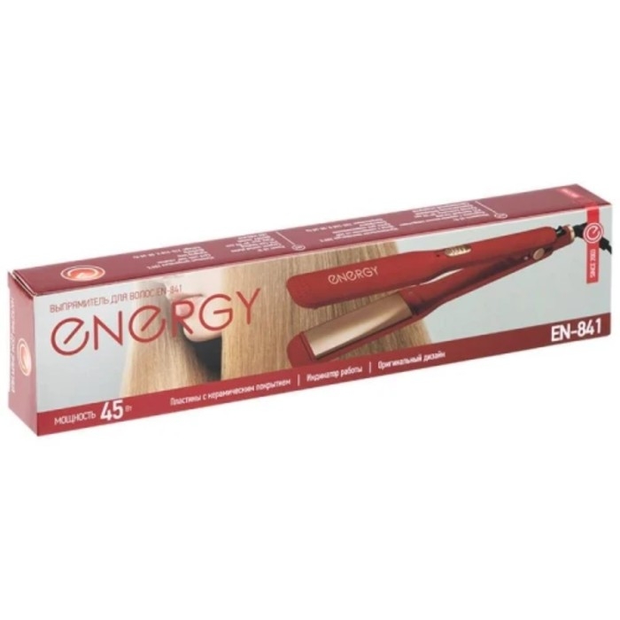 Выпрямитель Energy EN-841, 45 Вт, керамическое покрытие, до 200 &deg;С, красный