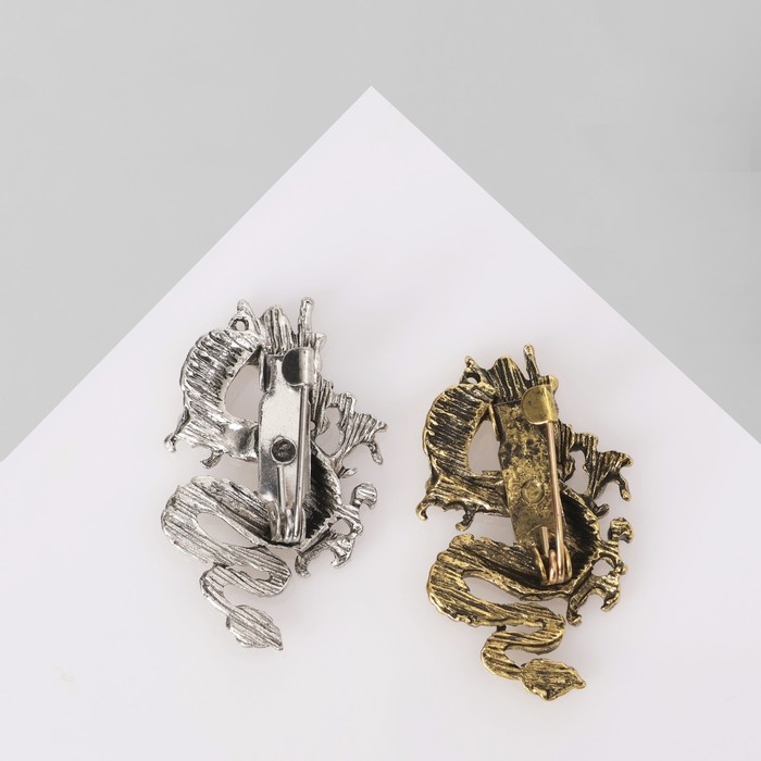 Брошь «Дракон» (неделимая фасовка 12 шт., цена за шт.), цвет МИКС Брошь «Дракон» (неделимая фасовка 12 шт., цена за шт.), цвет МИКС