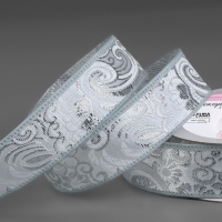 Лента декоративная &laquo;Жаккард&raquo;, 25 мм, 9 &plusmn; 0,5 м, цвет серебряный