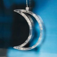 Гирлянда &laquo;Бахрома&raquo; 2.7 &times; 0.9 м с насадками &laquo;Месяц&raquo;, IP20, прозрачная нить, 138 LED, свечение тёплое белое, 8 режимов, 220 В