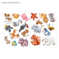 Наклейки обучающие &laquo;Животные&raquo;, 12 стр.