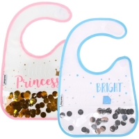 Нагрудник для кормления «Little» непромокаемый на липучке, внутри с конфетти, виды МИКС Нагрудник для кормления «Little» непромокаемый на липучке, внутри с конфетти, виды МИКС