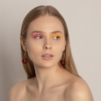 Серьги пластик &laquo;Ягодка&raquo; черешня, цвет бордовый в золоте