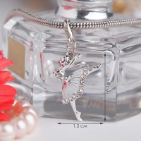 Шарм «Балерина», цвет белый в серебре Шарм «Балерина», цвет белый в серебре