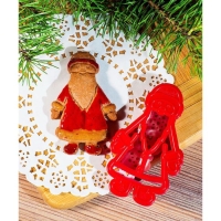 Форма для печенья &laquo;Дед Мороз&raquo;, вырубка, штамп, 10&times;6 см, цвет красный