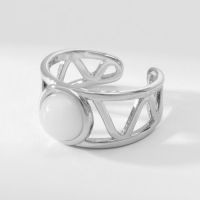 Кольцо &laquo;Богема&raquo; геометрия, цвет белый в серебре, безразмерное