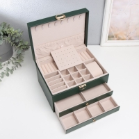 Шкатулка кожзам для украшений "Стёганая с рамкой" зелёная 23х17х13,5 см Шкатулка кожзам для украшений "Стёганая с рамкой" зелёная 23х17х13,5 см