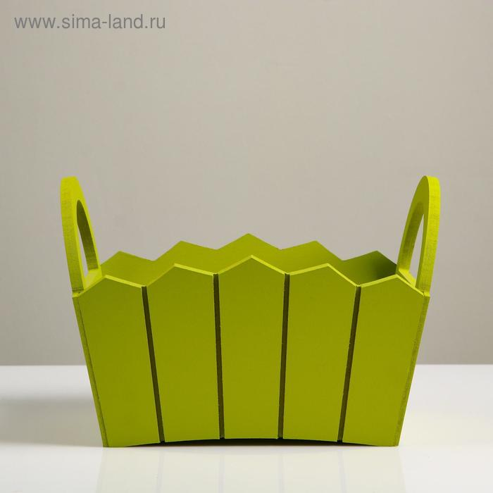 Кашпо деревянное 25×16×17 см Кашпо деревянное 25×16×17 см "Мария", ручки боковые, МДФ, фисташка
