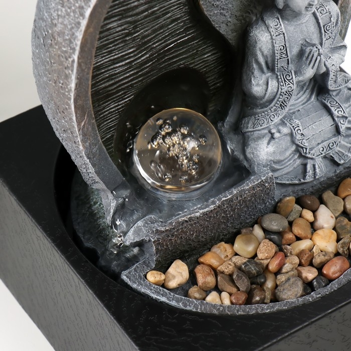 Фонтан настольный от сети, подсветка Фонтан настольный от сети, подсветка "Будда под луной" 18х18х24 см