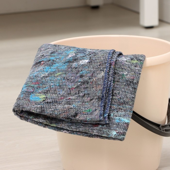 Салфетка - тряпка хозяйственная Доляна, 80&times;100 см, плотность 180 г/м&sup2;, строчка 2,5 мм, с оверлоком, цвет серый