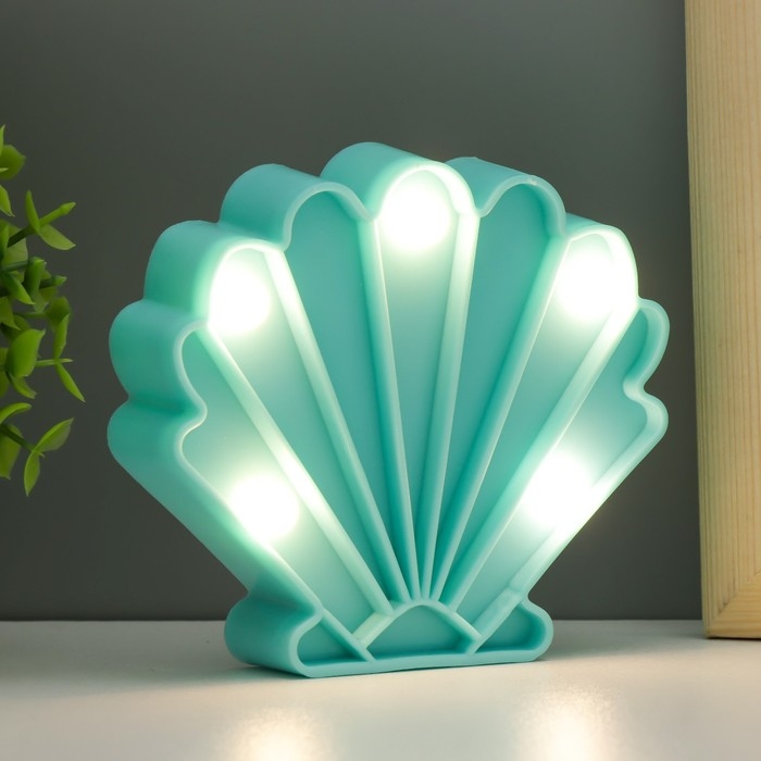 Ночник "Ракушка" 5 LED батарейки 3xAG13 МИКС 10х3х9,2 см RISALUX