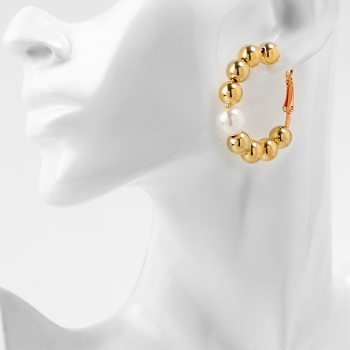 Серьги-кольца &laquo;Окружение&raquo; грозди, цвет золото, d=5,7