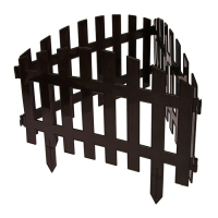 Ограждение декоративное, 35 &times; 210 см, 5 секций, пластик, коричневое, RENESSANS, Greengo