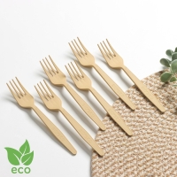 Набор одноразовых вилок из кукурузного крахмала Nature, 18 см, 6 шт, цвет микс Набор одноразовых вилок из кукурузного крахмала Nature, 18 см, 6 шт, цвет микс