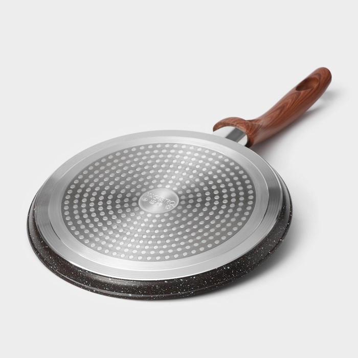 Сковорода блинная Magistro Granit, d=24 см, ручка soft-touch, антипригарное покрытие, индукция, цвет чёрный