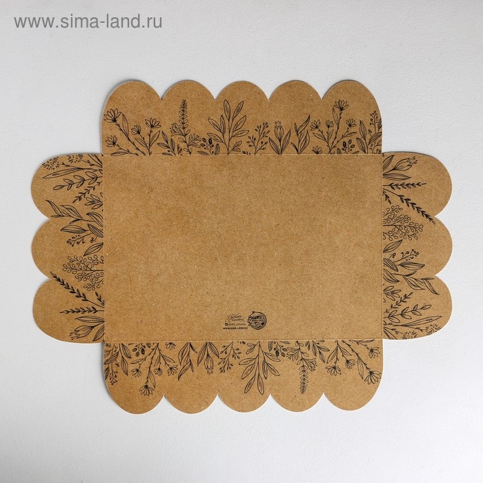 Коробка для печенья, кондитерская упаковка с PVC крышкой, &laquo;Крафт&raquo;, 20 х 30 х 8 см