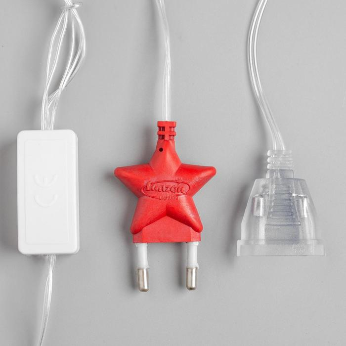 Гирлянда &laquo;Бахрома&raquo; 3 &times; 0.5 м с насадками &laquo;Шарики&raquo;, IP20, прозрачная нить, 80 LED, свечение мульти (RG/RB), мигание, 220 В