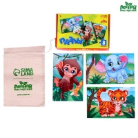 Пазлы &laquo;Животные зоопарка&raquo;, 3 штуки