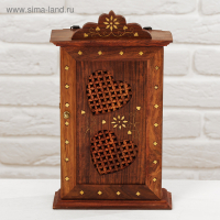 Ключница "Резные сердечки" дерево28*16*6 см Ключница "Резные сердечки" дерево28*16*6 см