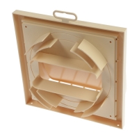 Выход стенной ZEIN, 190х190 мм, с фланцем d=125/150/60х120 мм, с обр. клапаном, слон. кость Выход стенной ZEIN, 190х190 мм, с фланцем d=125/150/60х120 мм, с обр. клапаном, слон. кость